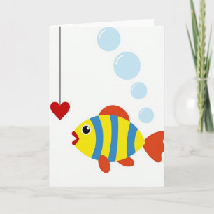 Joyful Striped Fish Heart Card