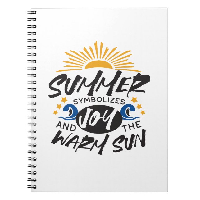 Joyful Summer Bliss - Warm Sun Quote Notebook (Front)