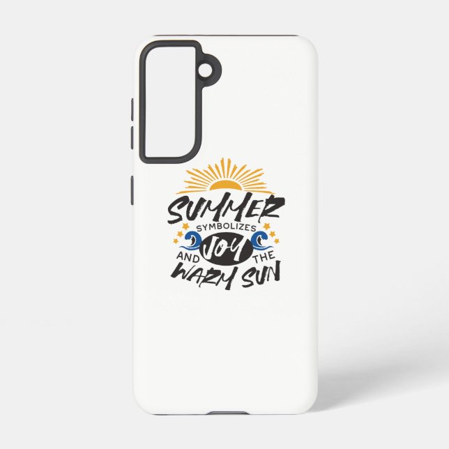 Joyful Summer Bliss - Warm Sun Quote Samsung Galaxy S21 Case (Back)