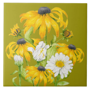 Joyful Summer on a Ceramic Tile