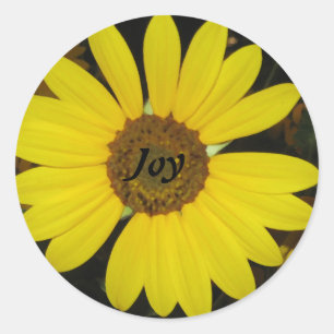 Joyful Sunflower Classic Round Sticker