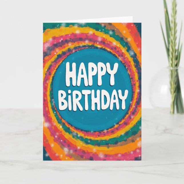 Joyful Swirl Birthday Card (Front)
