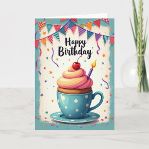 Joyful Teacup Birthday Card
