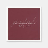 Joyful Text Overlay Name Christmas Burgundy