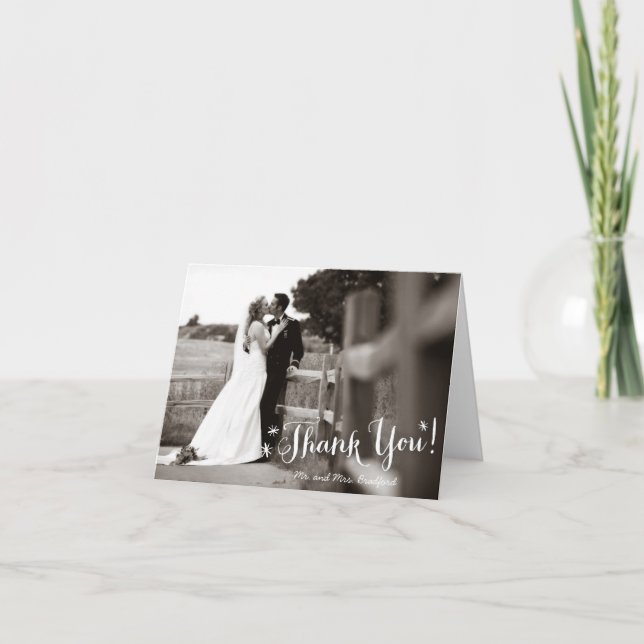 Joyful Thank You Custom Photo Note Card (Front)