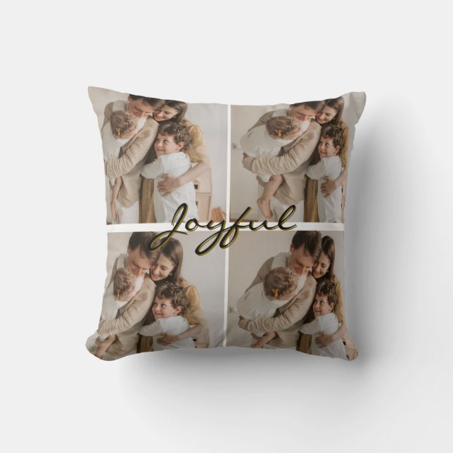 Joyful  throw pillow (Front)