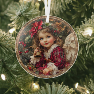 Joyful Tidings – Angel of Christmas Cheer Glass Ornament