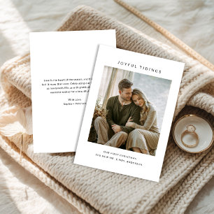 Joyful Tidings   First Christmas Newlywed Photo Holiday Card