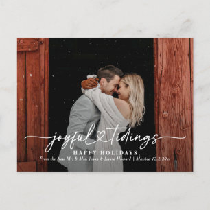 Joyful Tidings Newlyweds Holiday Card Postcard