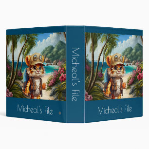 Joyful Tiger Cub with Backpack and drinking, Binder