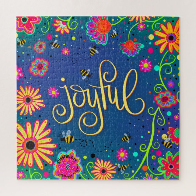  Joyful Trendy Floral Inspirivity Jigsaw Puzzle (Vertical)