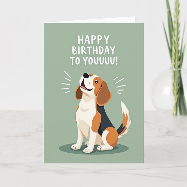 Joyful Tri Colour Pup Birthday Card (Front)