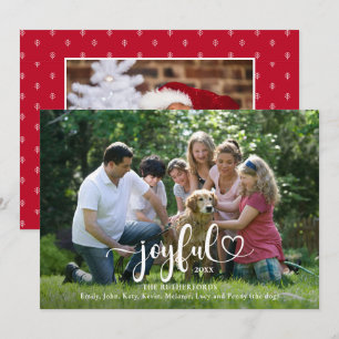 Joyful Two Photo Script Christmas Holiday Card