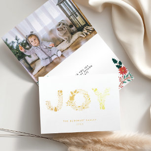Joyful Type Christmas Photo Gold Foil Card