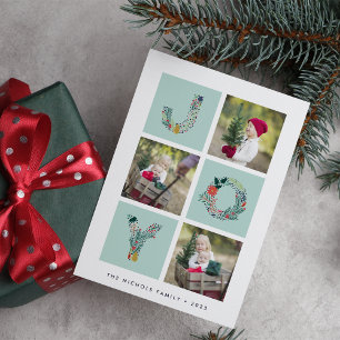Joyful Type   Three Photo Holiday Card
