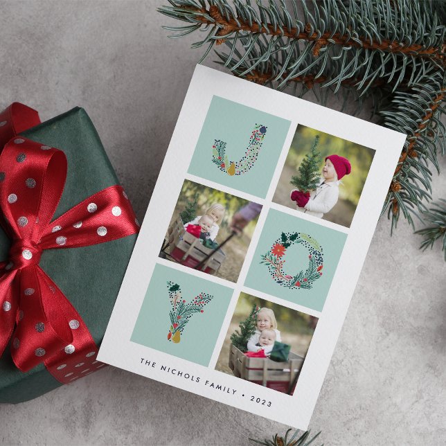 Joyful Type | Three Photo Holiday Card (Creator Uploaded)