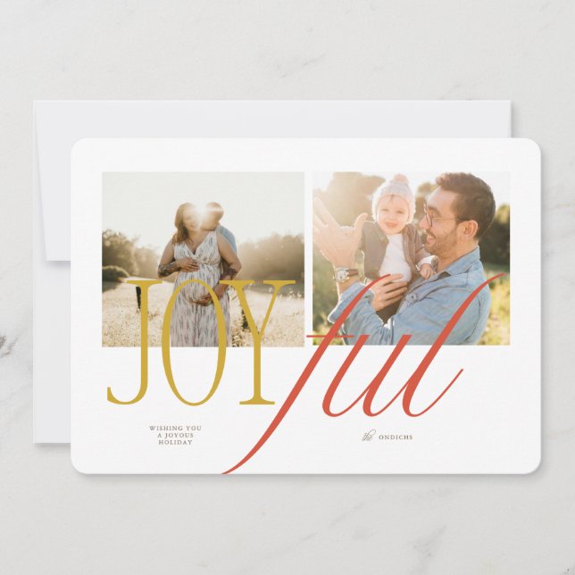Joyful Typography Christmas Card (Front)