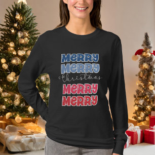 Joyful Typography Merry Merry Christmas T-Shirt