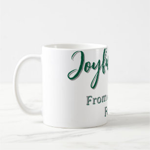 Joyful vibes christmas green holiday family name coffee mug