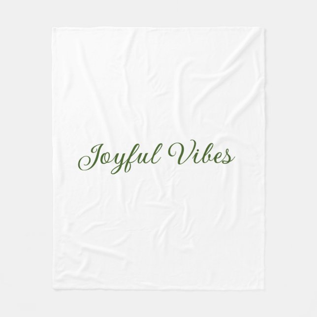 Joyful vibes christmas green holiday family name fleece blanket (Front)