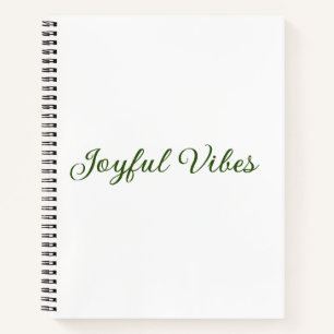 Joyful vibes christmas green holiday family name notebook