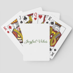 Joyful vibes christmas green holiday family name playing cards