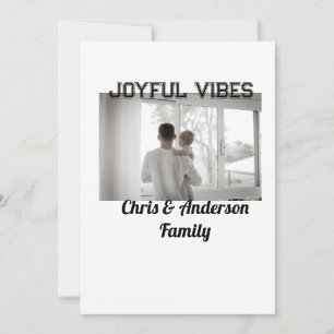 Joyful Vibes father son family Christmas holiday p Invitation