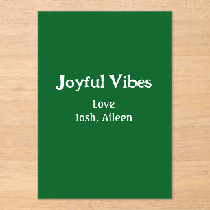 Joyful Vibes green Christmas holidays love family Acrylic Invitations