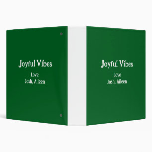 Joyful Vibes green Christmas holidays love family Binder