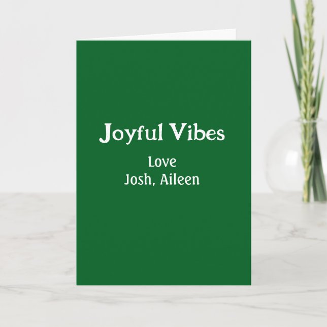 Joyful Vibes green Christmas holidays love family Card (Front)