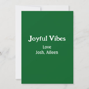 Joyful Vibes green Christmas holidays love family Invitation