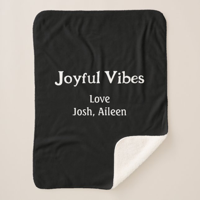 Joyful Vibes green Christmas holidays love family Sherpa Blanket (Front)