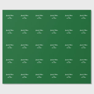 Joyful Vibes green Christmas holidays love family Wrapping Paper