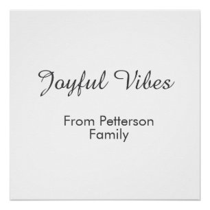 Joyful Vibes red Christmas add family name date  Poster
