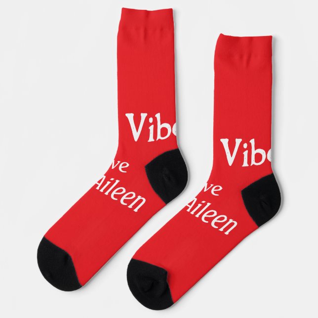 Joyful Vibes red Christmas holidays love family si Socks (Left)