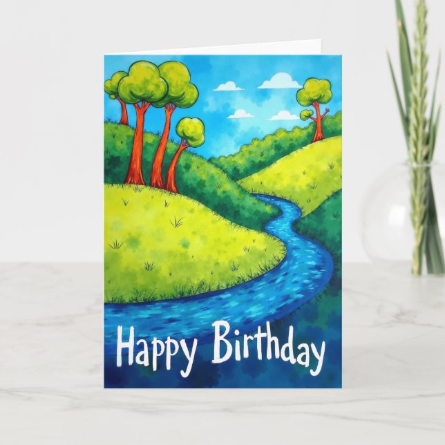 Joyful Vibrant Landscape Card (Front)