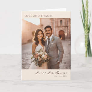 Joyful Vintage Warm Photo Thank You Card