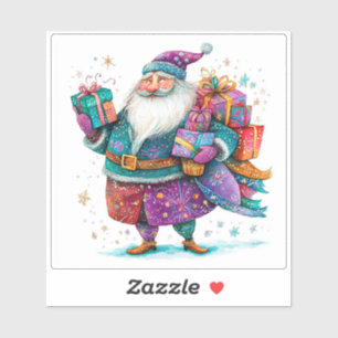 Joyful Violet Christmas Sticker