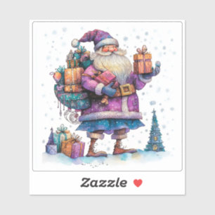 Joyful Violet Santa Celebrates Christmas
