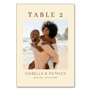 Joyful Warm Contemporary Photo Table Number