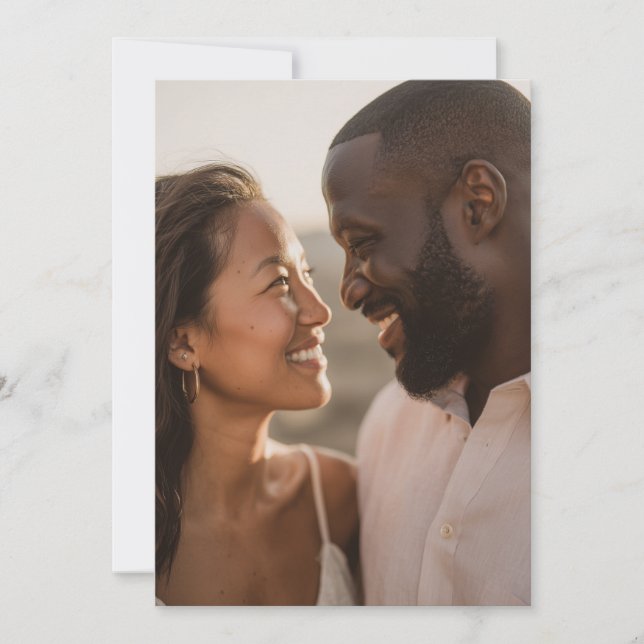 Joyful Warm Romantic Photo Invitation (Front)