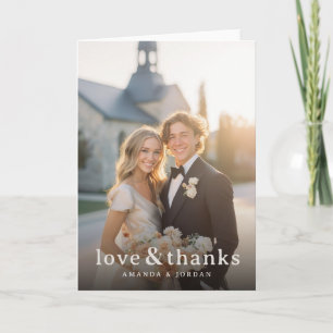Joyful Warm Romantic Photo Thank You Card