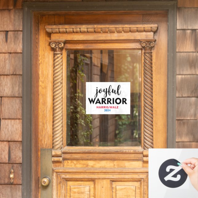 JOYFUL WARRIOR KAMALA HARRIS TIM WALZ 2024 WINDOW CLING (Home Door)