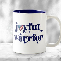 Joyful Warrior Navy Type USA Flag Heart Feminist