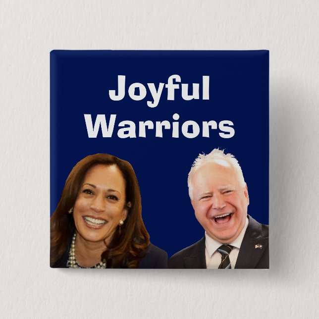 Joyful Warriors Harris and Walz 2 Inch Square Button (Front)