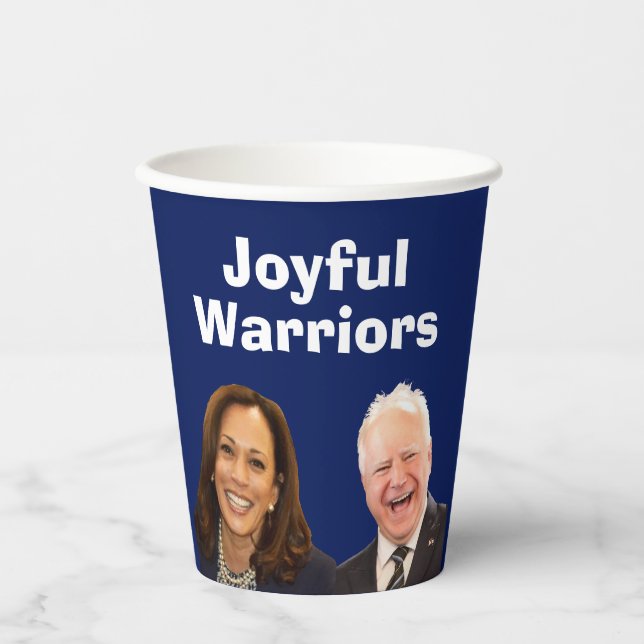 Joyful Warriors Harris and Walz Paper Cups (Front)