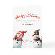 Joyful Watercolor Snowman Christmas