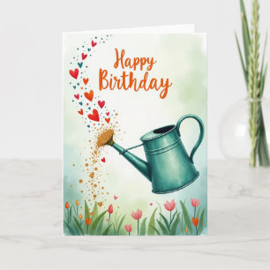 Joyful Watering Can Birthday Card