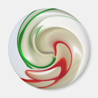 Joyful Waves of Wonder Fractal Art Abstract Red Magnet