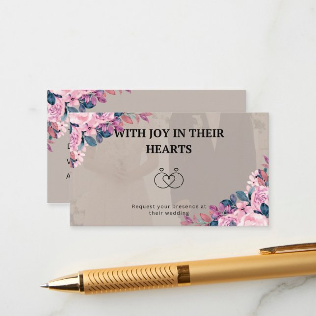 Joyful wedding invitation card (Devant/Arrière en situation)